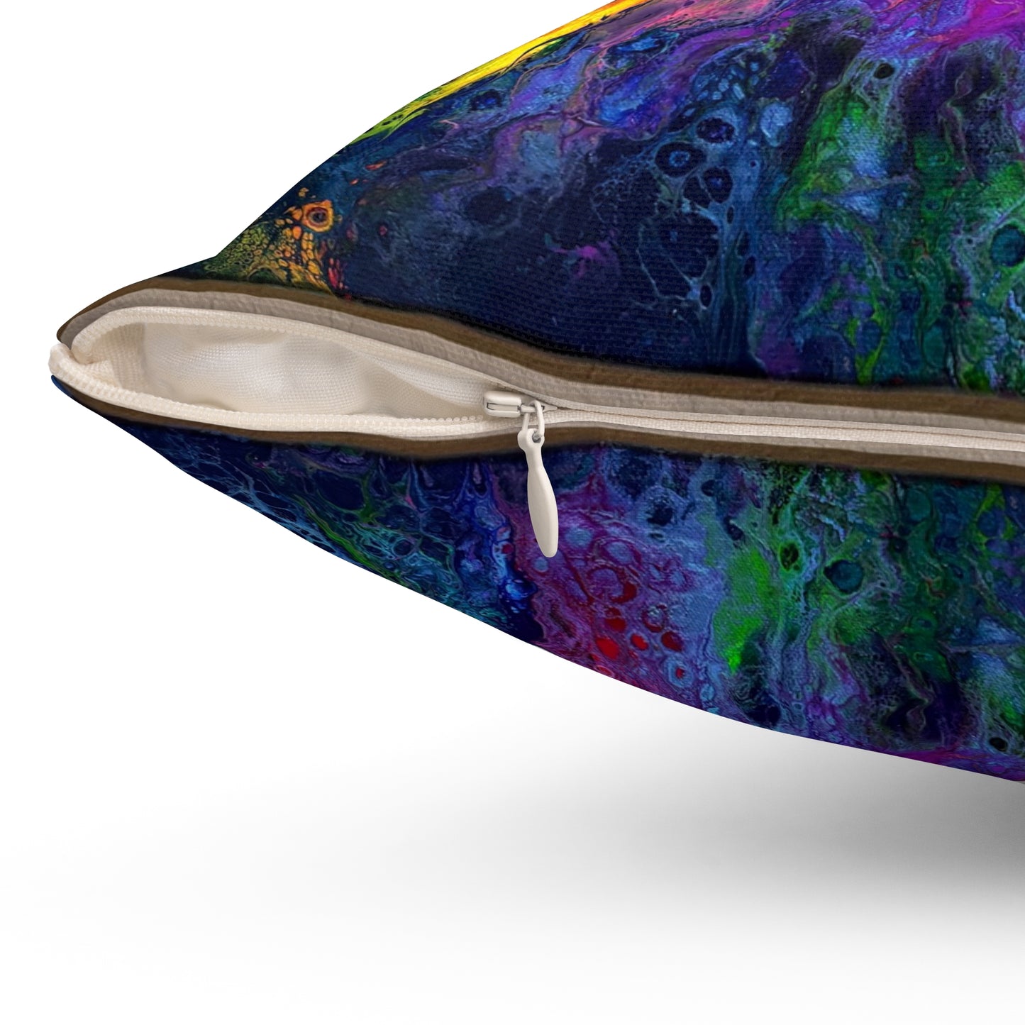 Vibrant Explosion Decorative Pillow - Colorful Abstract Square Throw Cushion